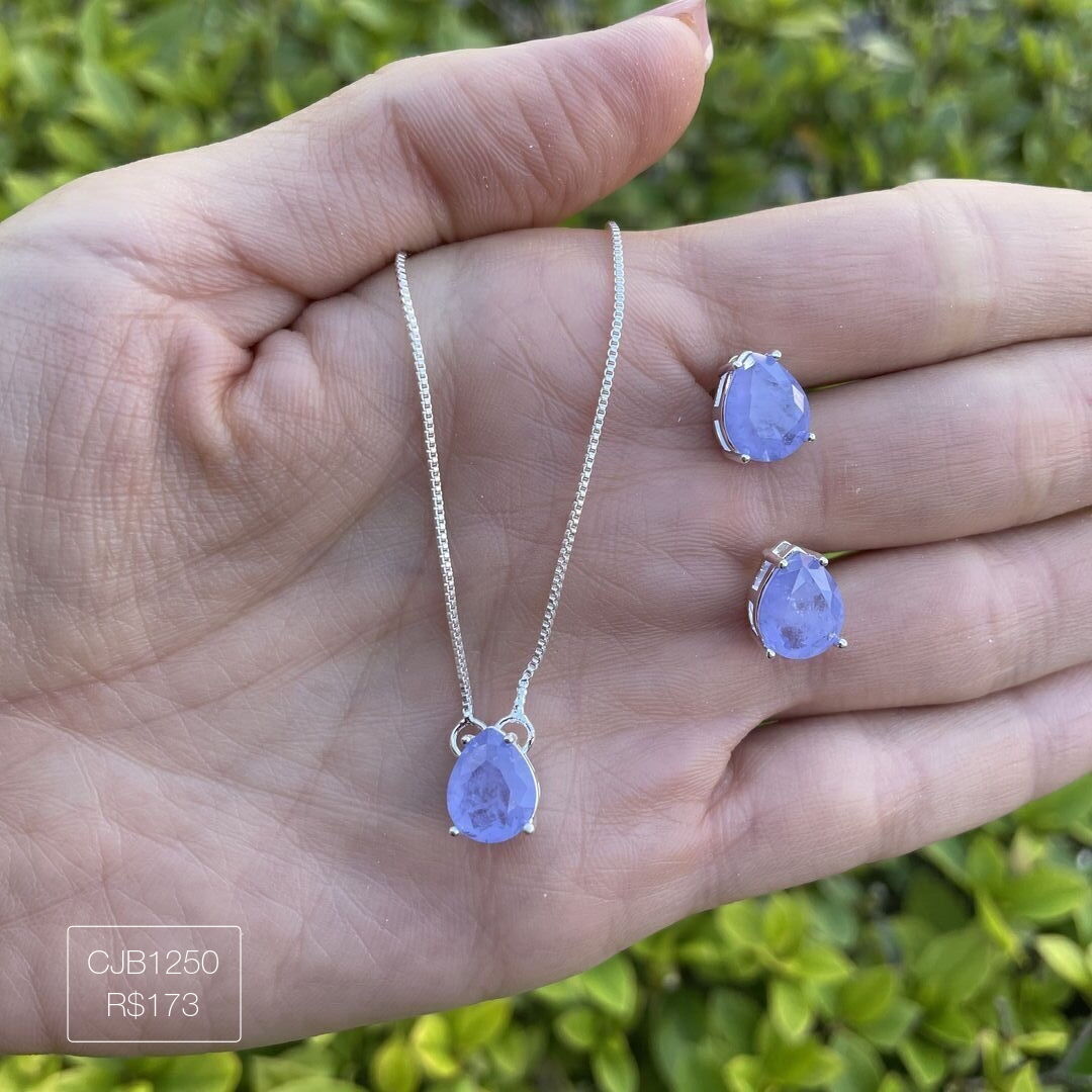 Conjunto Gota 8x10 Fusion Roxo Prateado